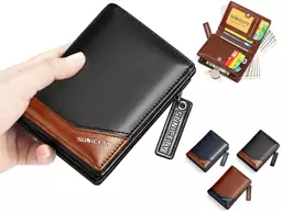 کیف پول و جاکارتی مردانه کوچک زیپ دار سانی ستی SUNICETY S3004 zipper short men&#39;s wallet