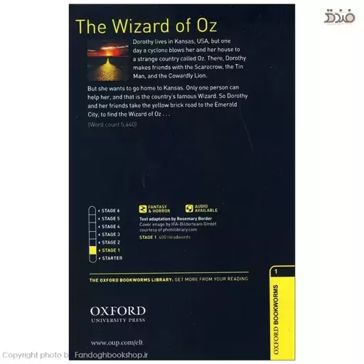 The Wizard of Oz (کتاب داستان جادوگر شهر اُز)، Oxford Bookworms Stage 1 (آکسفورد بوک ورم سطح 1)