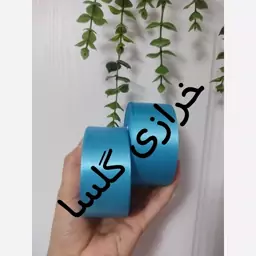 روبان ساتن 4 سانت رنگ آبی فیروزه ای 10 متری 