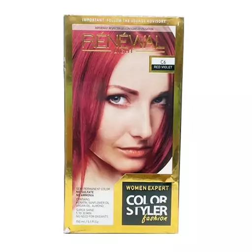 رنگ مو رنوال لایت رنگ قرمز بنفش RED VIOLET شماره C6 حجم 150 میلی لیتر