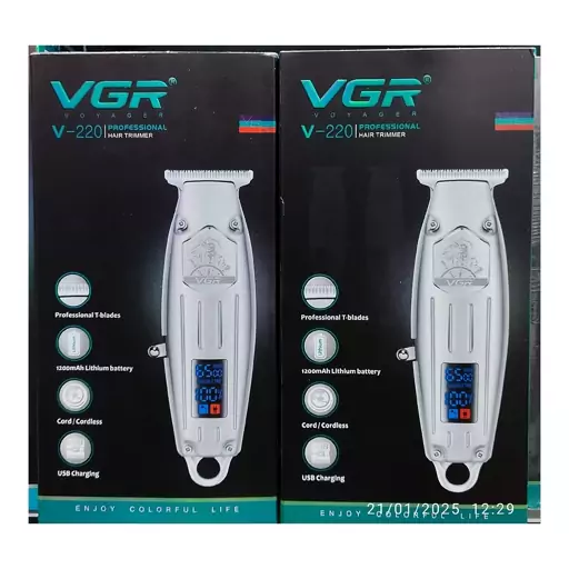 ماشین اصلاح وی جی آر v-220 موز  ریش تراش حجم زن خط زن شیور 