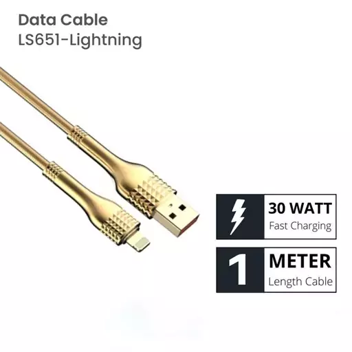 کابل تبدیل لایتنینگ به USB الدینو مدل LS651 طول 1متر