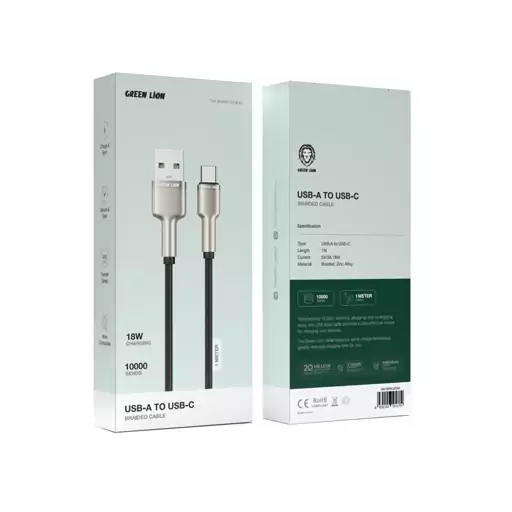 کابل Green Lion USB-A to USB-C Braided Cable