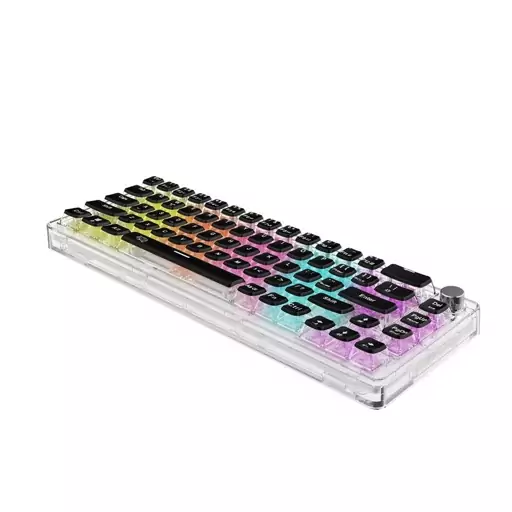 کیبورد مکانیکال گیمینگ شفاف پرودو مدل Porodo Gaming Pudding Keycaps Transparent Mechanical Keyboard PDX223