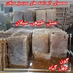 عسل سبلان 1000گرمی  چهل گیاه  محصولی از دامنه های سرسبزسبلان  