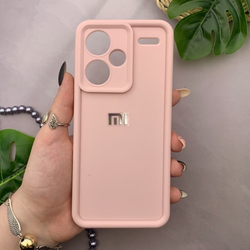 قاب گوشی Redmi Note 13 Pro Plus 5G شیائومی سیلیکونی اورجینال Solid Case لوگو برجسته ضد ضربه محافظ لنز دار صورتی کد 62578