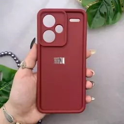 قاب گوشی Redmi Note 13 Pro Plus 5G شیائومی سیلیکونی اورجینال Solid Case لوگو برجسته ضد ضربه محافظ لنز دار زرشکی کد 36647