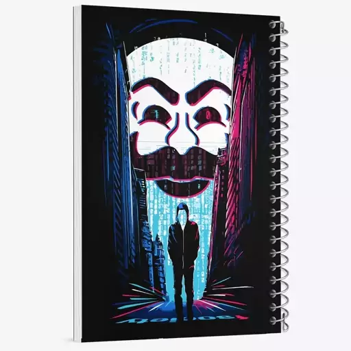 دفتر مشق 50 برگ خندالو طرح سریال آقای ربات Mr.Robot  کد 10235