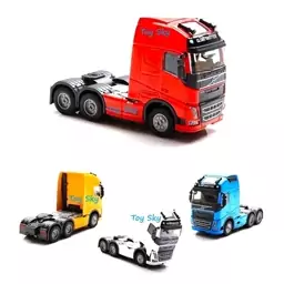 اسباب بازی - ماکت کامیون - کشنده ولوو اف ام (دو محور) - Volvo FM - فلزی - کلگی متحرک - عقبکش، موزیکال، چراغدار