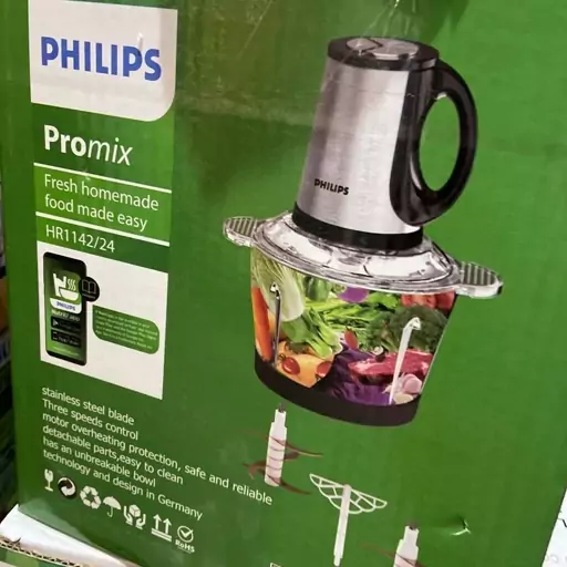 خردکن فیلیپس philips توان 3000 وات 4+6 تیغه طلایی کاسه شیشه ای پرقدرت ارسال رایگان