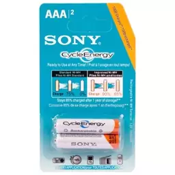 باتری دوتایی نیم قلمی شارژی Sony CycleEnergy Ni-MH AAA 1550mAh