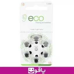 باتری سمعک اکو 13 ورق 6 عددی باتری سمعک eco شماره 13 یاقوت فروشگاه اینترنتی تجهیزات بهداشتی درمانی طبی مصرفی 403106