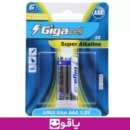  باتری نیم قلمی گیگاسل giga cell بسته 2 عددی باتری سوپر آلکالاین یاقوت فروشگاه اینترنتی محصولات بهداشتی پزشکی 140139