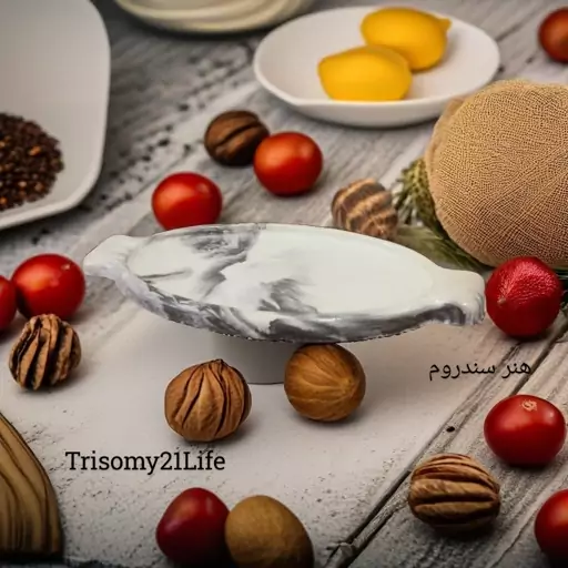 سینی دسته دار سنگی هنر دست سندروم داون 