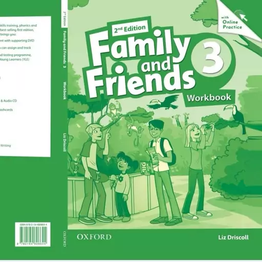  کتاب فمیلی فرندز سه بریتیش با کتاب تمرین سایز بزرگ family and Friends 3 british   