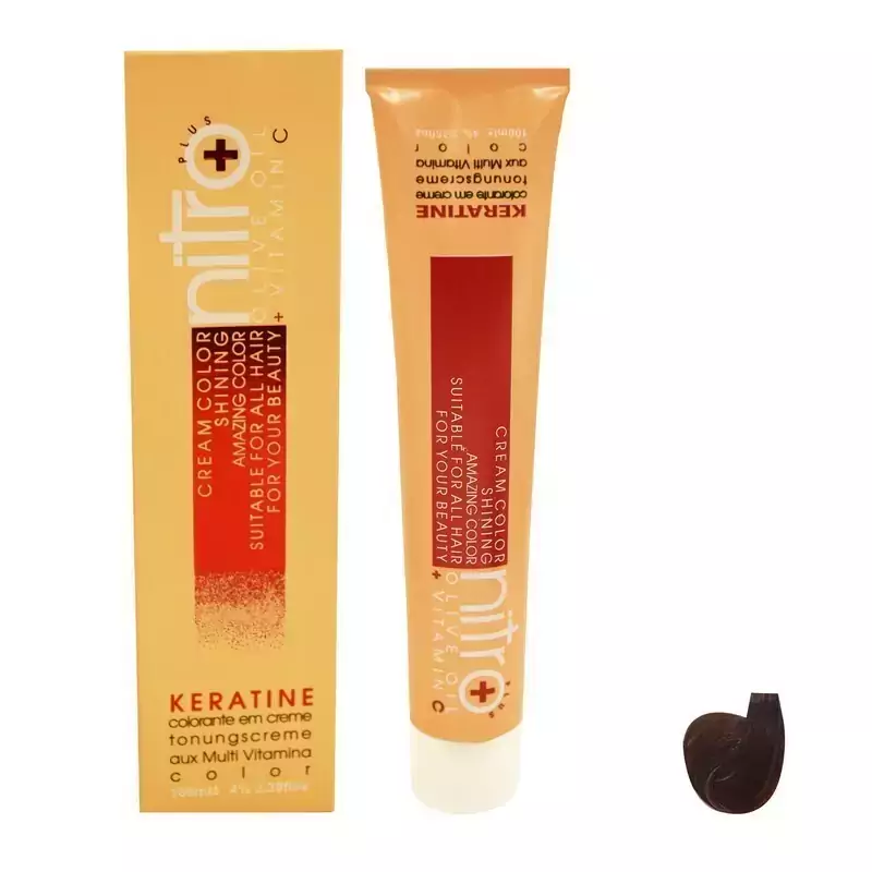 رنگ مو نیترو سری Keratine شماره L.5 رنگ قهوه ای شکلاتی طبیعی روشن