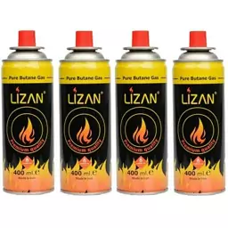 کپسول گاز مسافرتی/کمپینگ 400 میلی لیتری استوانه ای 4 عددی LIZAN 