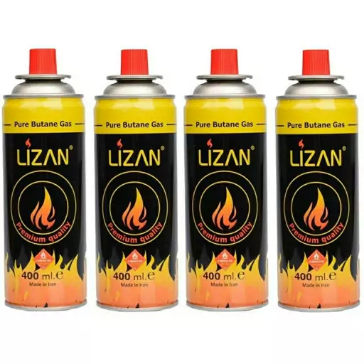 کپسول گاز مسافرتی/کمپینگ 400 میلی لیتری استوانه ای 4 عددی LIZAN 