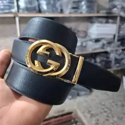 کمربند مردانه ریلی چرم صنعتی از برند GUCCI