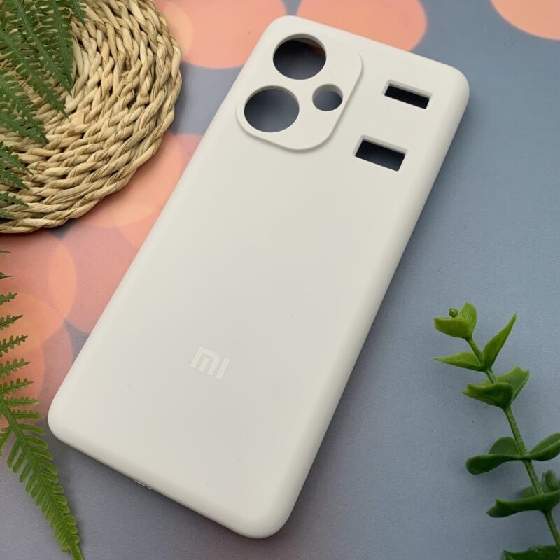 قاب گوشی Redmi Note 13 Pro Plus 5G شیائومی سیلیکونی پاک کنی اورجینال داخل پارچه ای رنگ سفید کد 68754