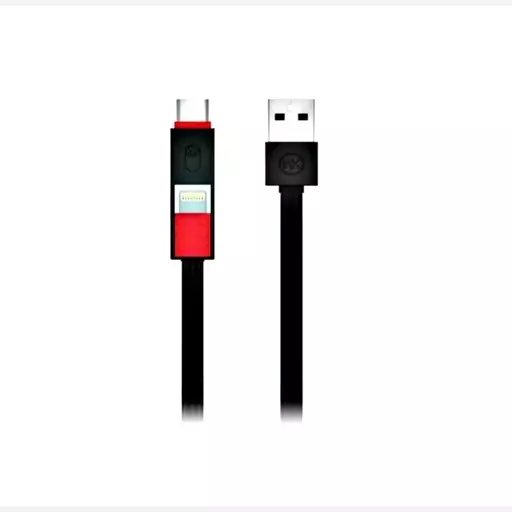 کابل تبدیل USB به microUSB/USBc لایتنینگ دابلیو کی مدل WDC012به طول 1متر