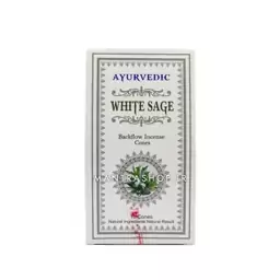 عود آبشاری دست ساز هندی White Sage برند Ayurvedic بسته 10 عددی (عود آبشاری مریم گلی)