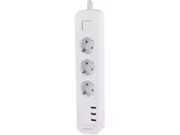 چند راهی برق ارت دار سه سوکت و سه یو اس بی هادرون Hadron P323 3 AC Outlets 3 USB Power Strip