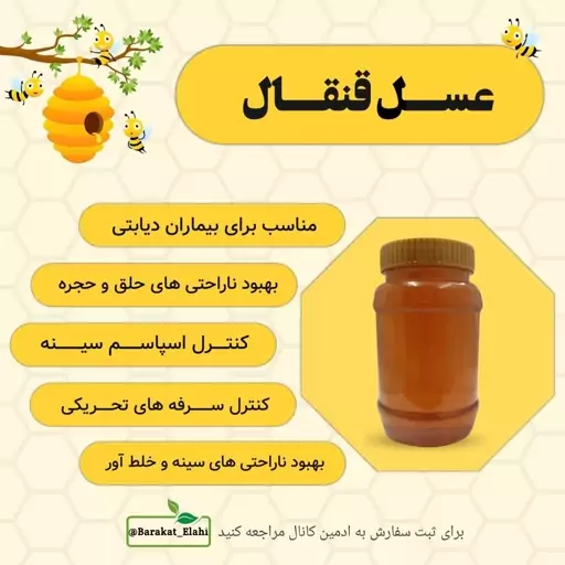 عسل طبیعی قنقال ارگانیک (نیم کیلویی خالص)