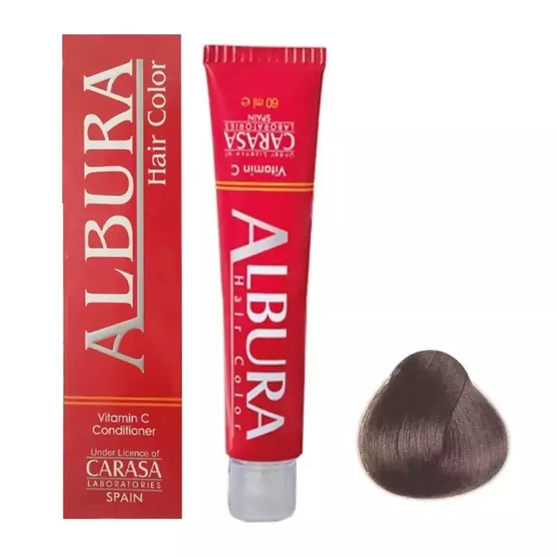 رنگ مو آلبورا مدل carasa شماره N3-4.0 (بسته 5 عددی - 5 تیوبی) حجم 100 میلی لیتر رنگ قهوه ای متوسط