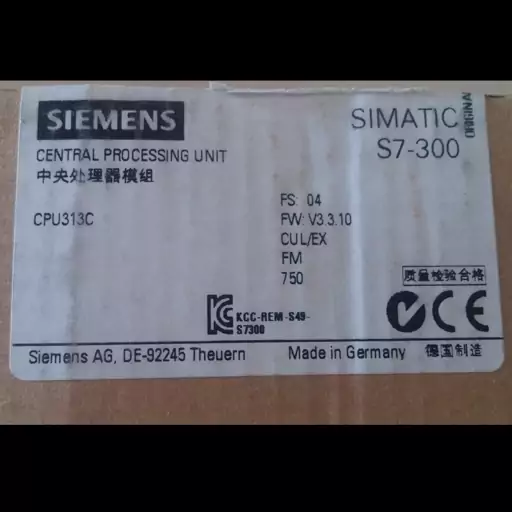 پی ال سی PLC زیمنس SIEMENS مدل 6ES7 313-5BG04-0AB0 - آلمان