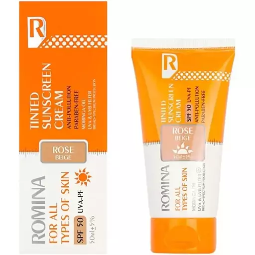 کرم ضد آفتاب رنگی رومینا بژ رز SPF 50