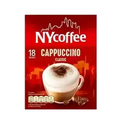 قهوه فوری 3 در 1 لهستانی نیویورک کافی موکات  Mokate NY Coffee Classic  Cappuccino با طعم کاپوچینو بسته 18 عددی