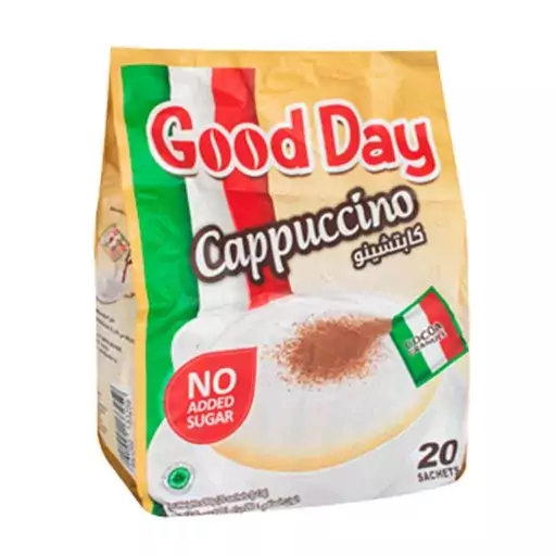 پودر کاپوچینو فوری گوددی  GOOD DAY بدون  شکر (رژیمی) بسته 20 عددی