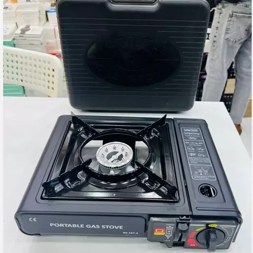 اجاق Portable Gas Stove مدل BK167-A سفری و کمپینگ دو کاره گاز شهری و کپسول گاز- دارای کیف 