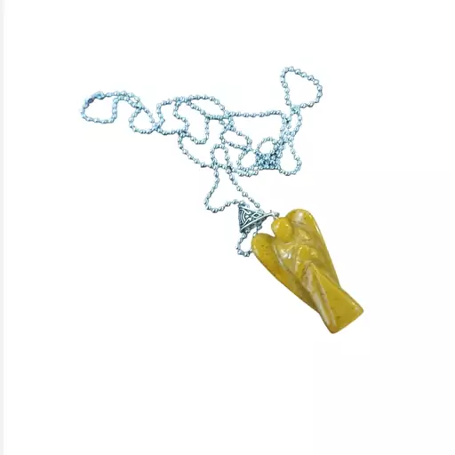 گردنبند مدل فرشته سنگ کوارتز زرد با کیفیت عالی کدS38