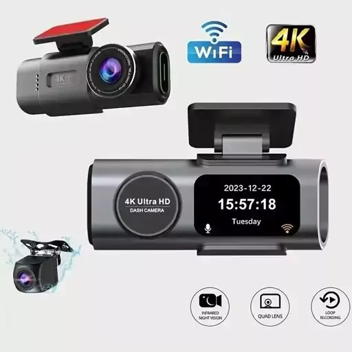 دوربین خودرو برند DISCOVERY با کیفیت ULTRA HD 4K به همراه GPS