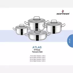 سرویس قابلمه 8 پارچه سوفرام ترکیه مدل اطلس