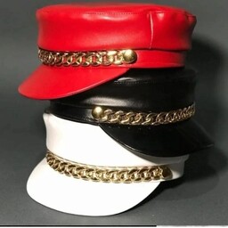 کلاه کاپیتانی(پلیسی)
 تمام چرم  با زنجیر طلایی
