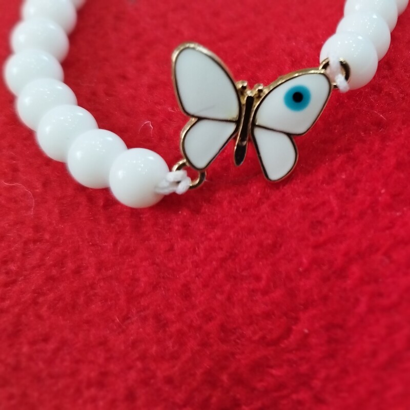 دستبند دخترانه طرح چشم و نظر مدل پروانه