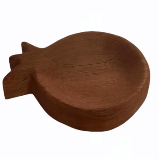 کاسه چوبی سرو شکلات و آجیل مدل انار با چوب توسکا و گردو