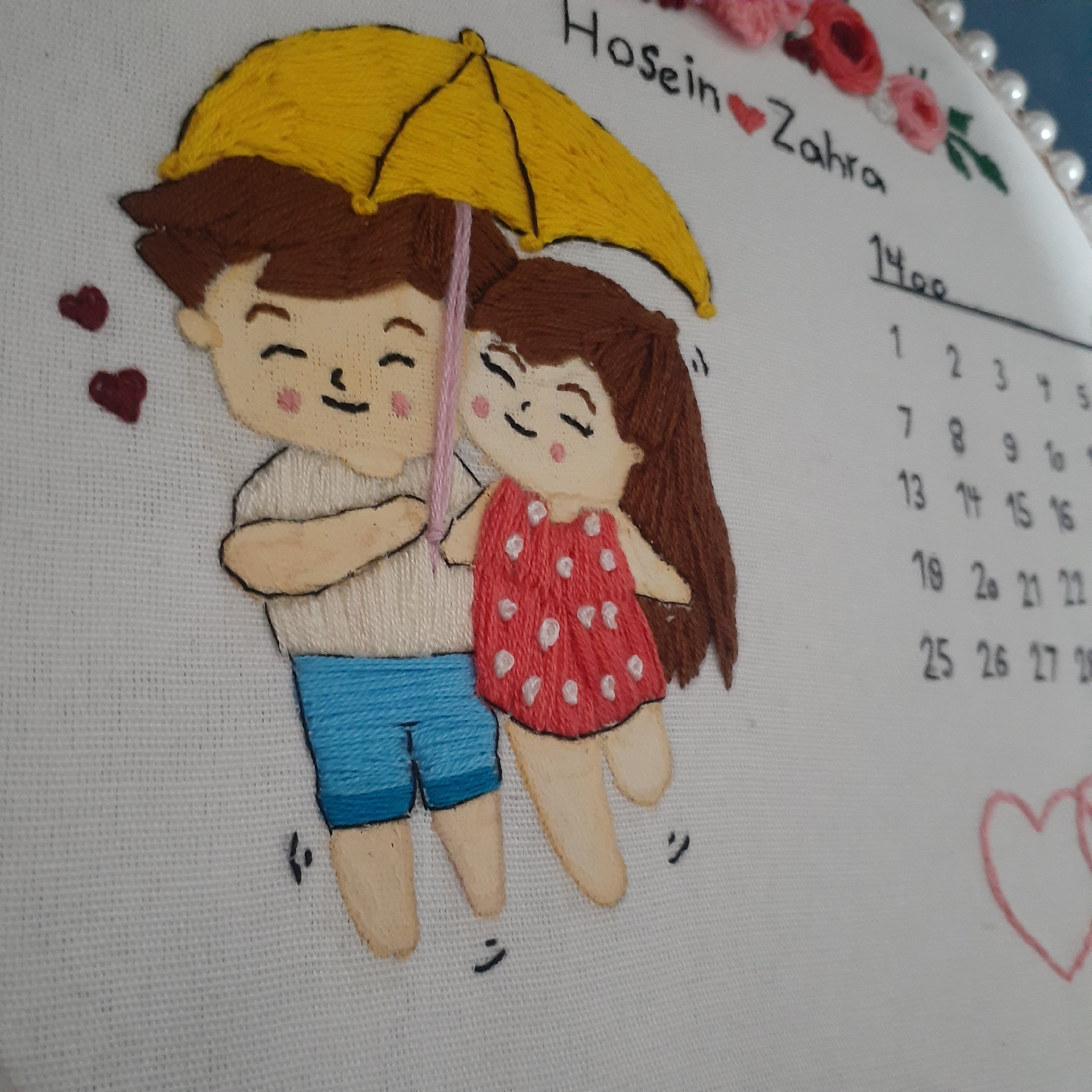 تابلو گلدوزی عاشقانه