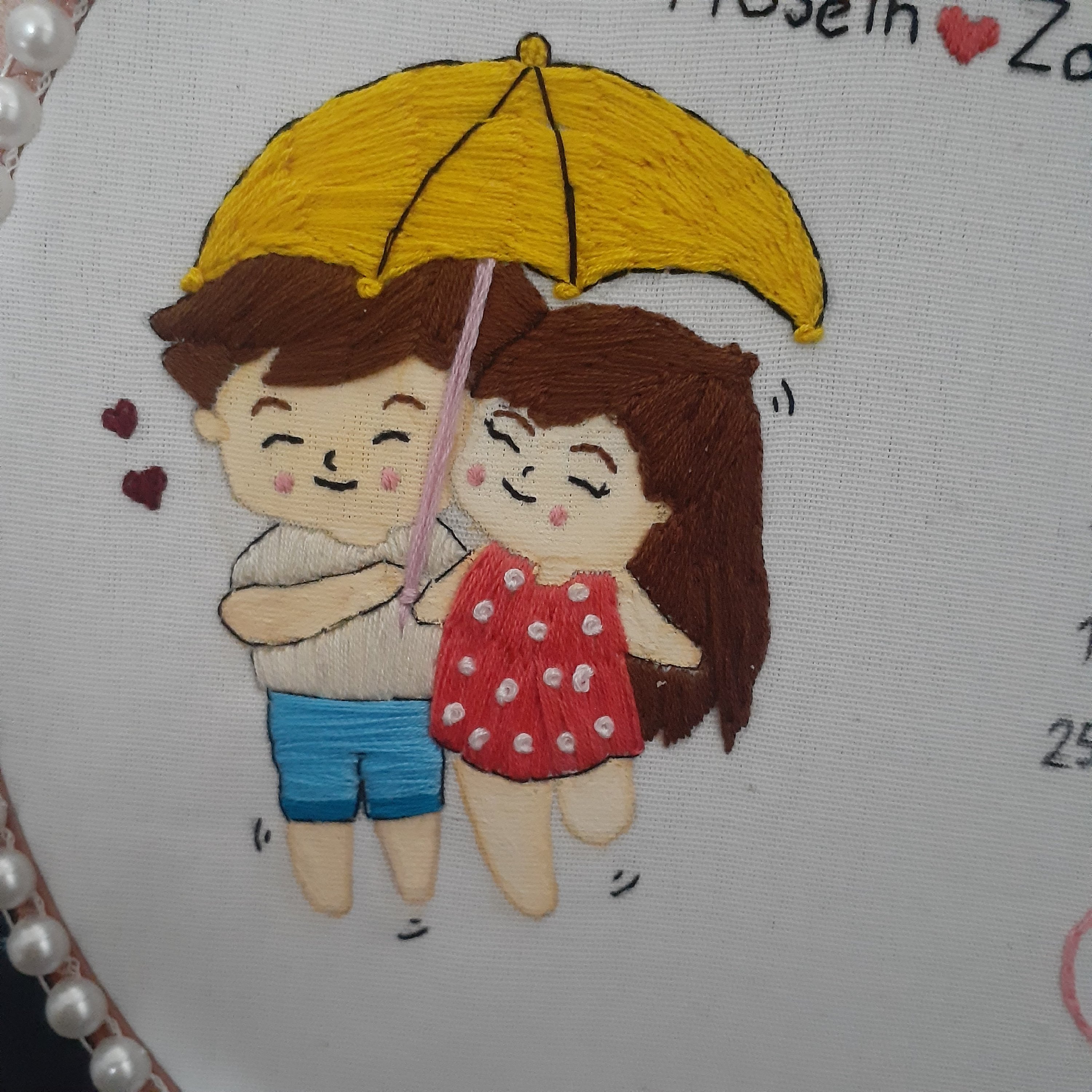 تابلو گلدوزی عاشقانه