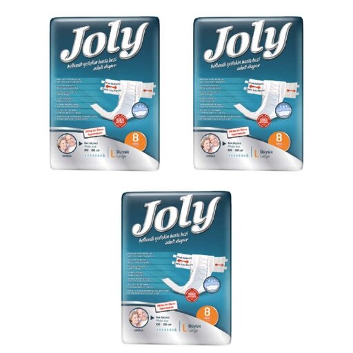 مجموعه 3 عددی پوشینه بزرگسالان جولی Joly چسبی سایز بزرگ 8  تایی در فاطرشاپ