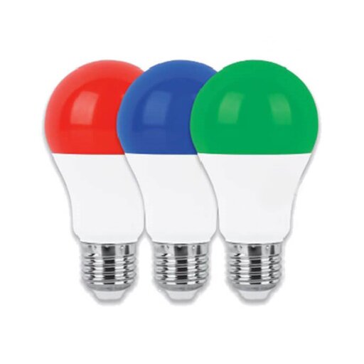 لامپ رنگی 9 وات ال ای دی led پارس شعاع توس یکسال ضمانت (rgb) قرمز و سبز و آبی