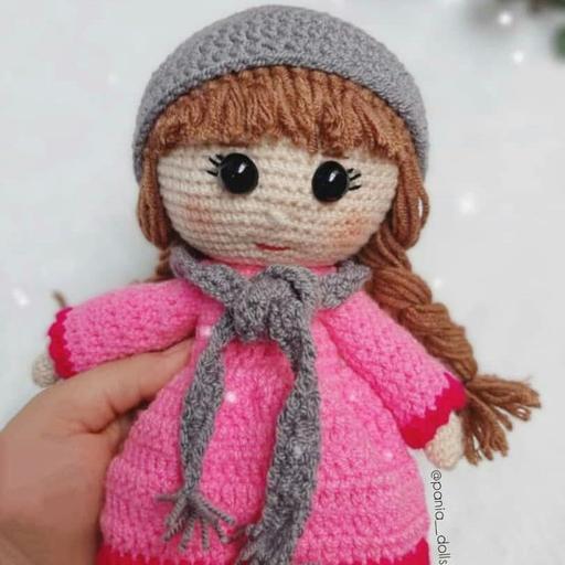 دختر سرمایی عروسک زمستانی عروسک دخترانه عروسک دختر عردسک بافتنی عروسک ضدحساسیت