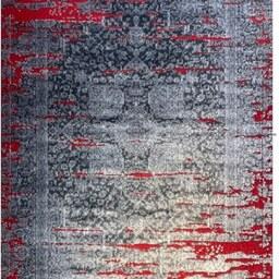 فرش ماشینی 9متری (3.5در2.5) طرح پتینه کد2013 زمینه طوسی قرمز