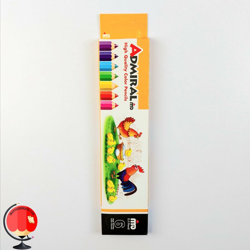 مداد رنگی 6 رنگ ادمیرال جعبه مقوایی طرح خروس کد 131016
