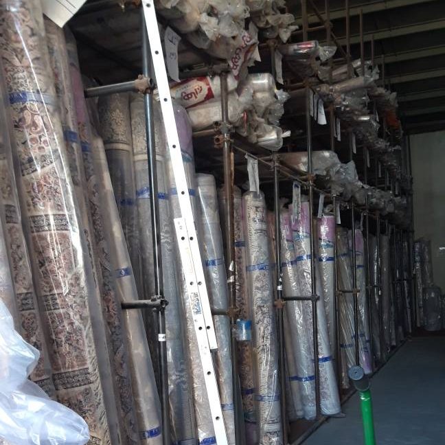 فرش طرح جدیدالماس رنگ کرم9متری700شانه تراکم2550