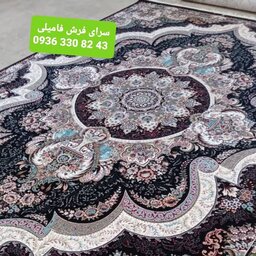 فرش ماشینی نقشه شهیاد 6 متری  700 شانه تراکم 2550  رنگ سرمه ای