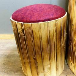 صندلی پاف جنس درجه یک رنگ چوب سوخته و خام 